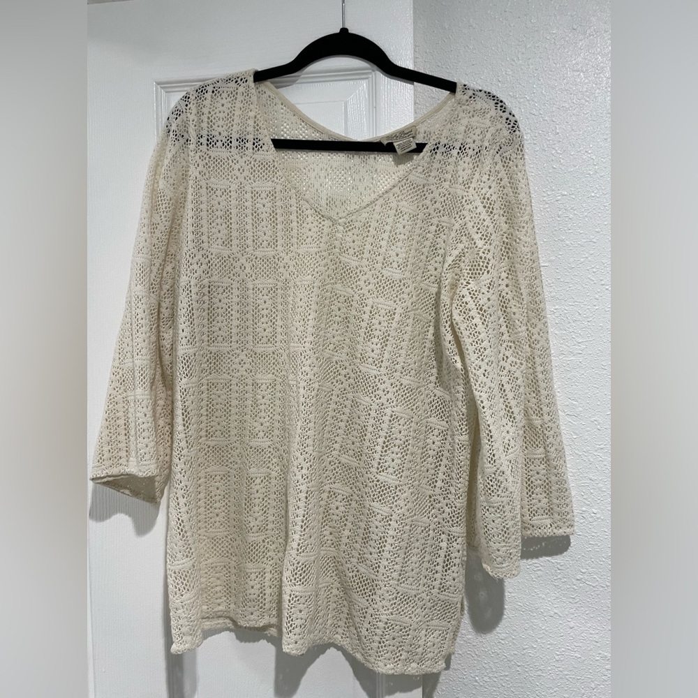 Lucky Brand Cream Lace Blouse